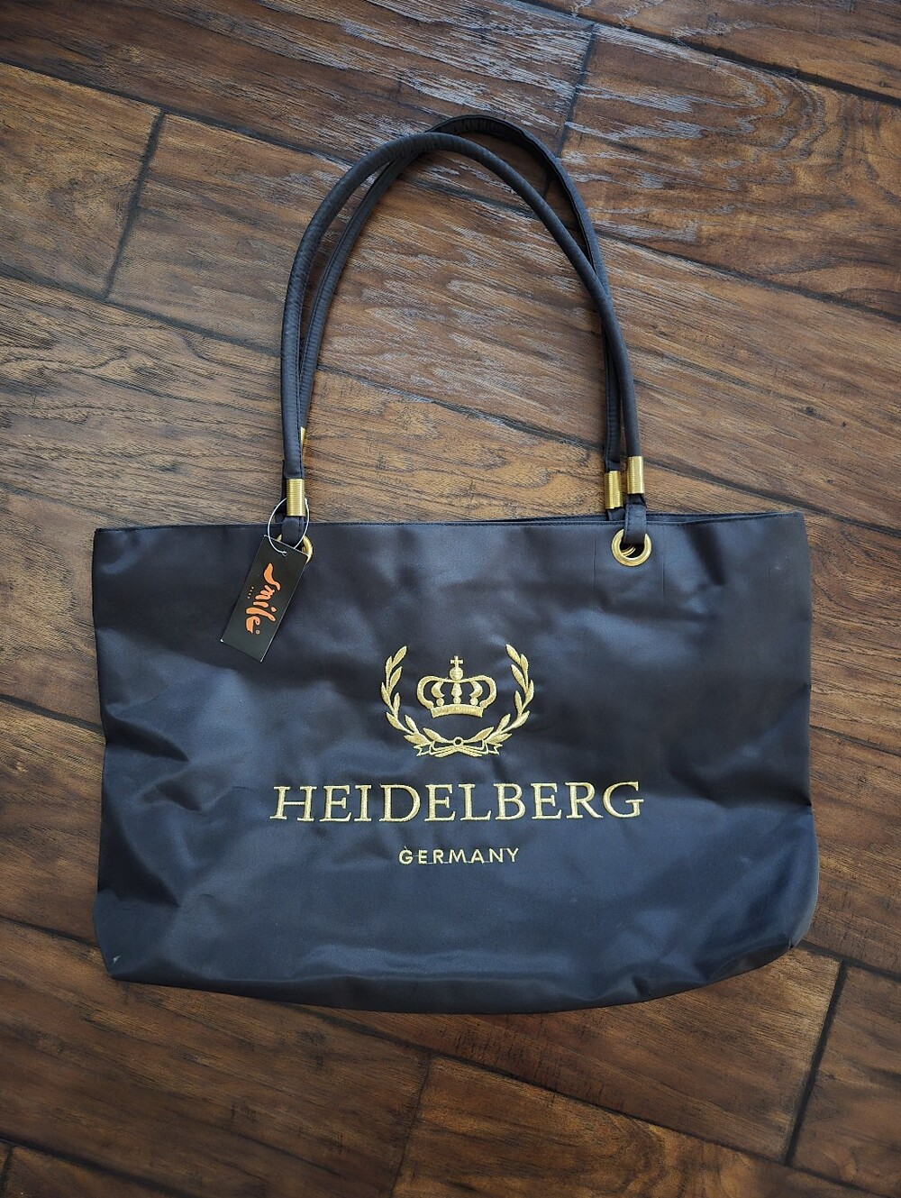 NWT Heidelberg Germany Black Tote with Gold Logo